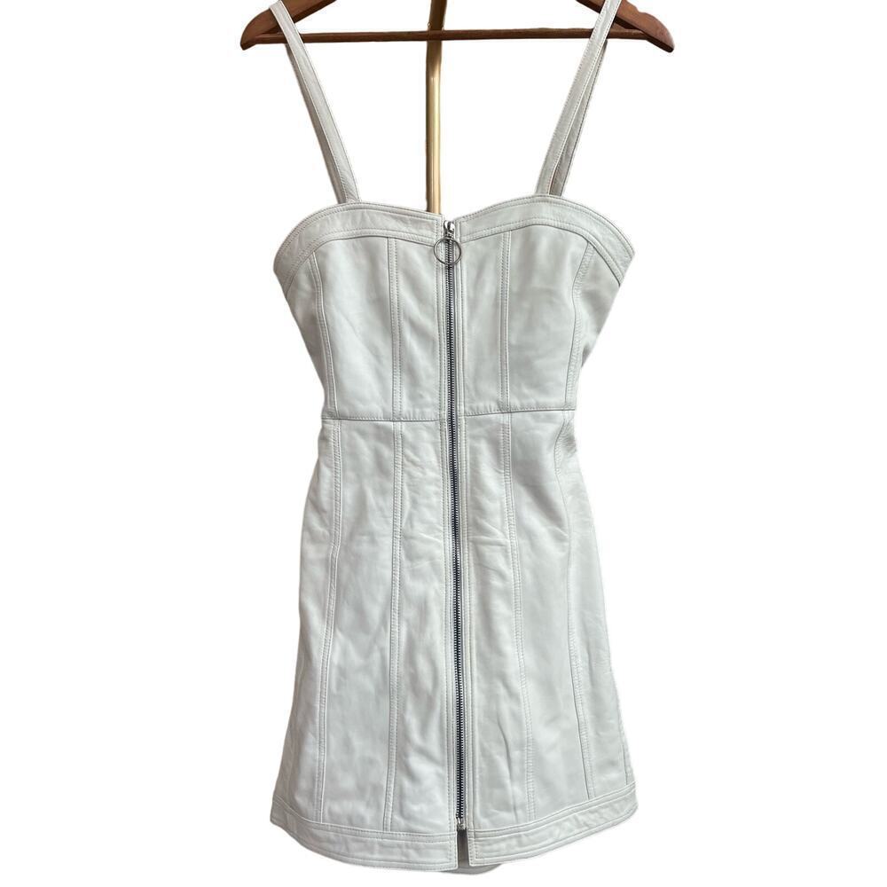 Neon Blonde New With Tags Size S Faux Leather Zip-up, cutout back dress!